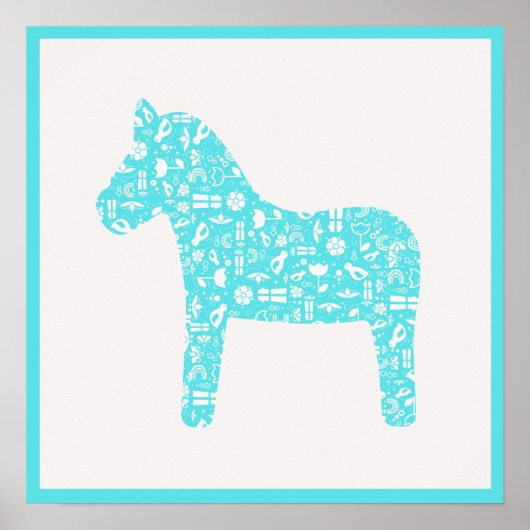 Aqua Dala Horse Poster (Vorne)