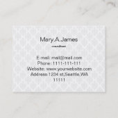 Aqua Damask Business Cards Visitenkarte (Rückseite)