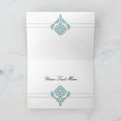 Aqua Damask Business Dankeschön Karten (Innenseite)