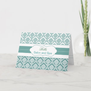Aqua Damask Business Dankeschön Karten