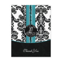 Aqua Damask DankeYou Cards