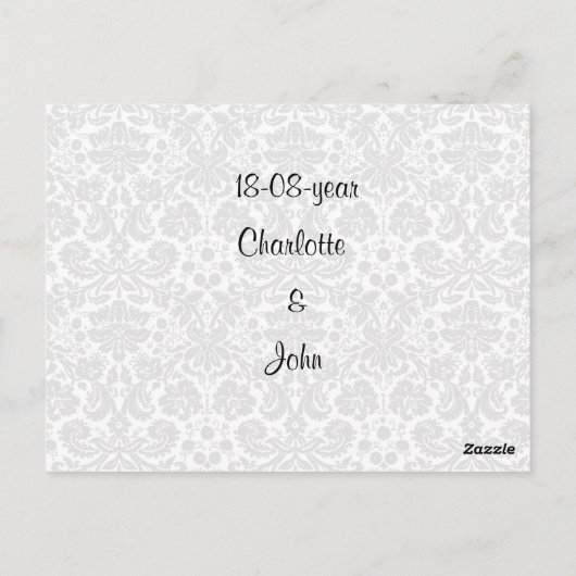 Aqua Damask DankeYou Cards Postkarte (Rückseite)