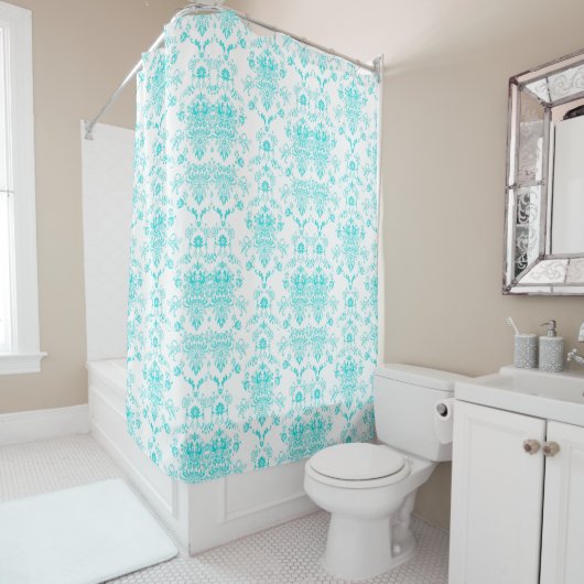 Aqua Damask Duschvorhang (Beispiel)