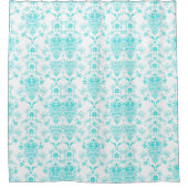 Aqua Damask Duschvorhang (Vorderseite)
