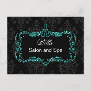 Aqua Damask Gold Business DankeYou Cards Postkarte