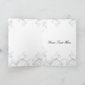 Aqua Damask Hochzeit Danke (Innenseite)