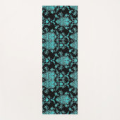 Aqua Damask on Black Chic Design Yogamatte (Vorderseite)