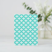 Aqua Damask Postkarte (Stehend Vorderseite)