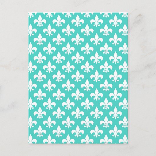 Aqua Damask Postkarte (Vorderseite)