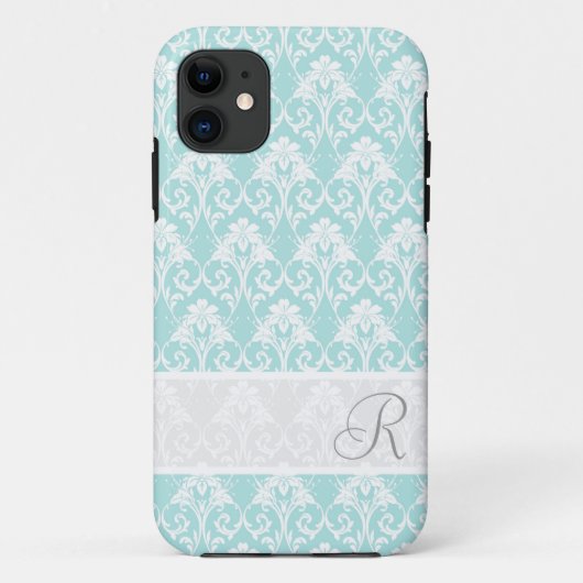 Aqua-Damast MonogramPattern iPhone 5 Fall Case-Mate iPhone Hülle (Rückseite)