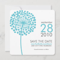 Aqua Dandelion Save the Date Ankündigungen