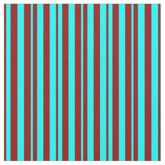 Aqua & Dark Red Strip Muster Stoff (Nahaufnahme)