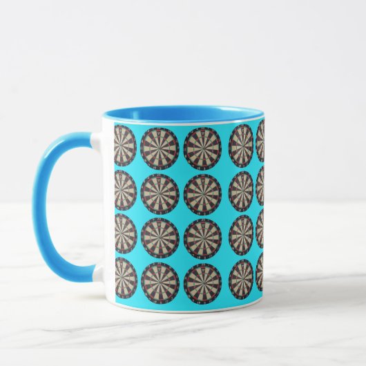 Aqua Dartboard Muster, Tasse (Links)