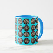 Aqua Dartboard Muster, Tasse (VorderseiteRechts)