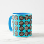 Aqua Dartboard Muster, Tasse (Vorderseite Links)