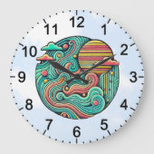 Aqua Dawn Große Wanduhr (Vorderseite)