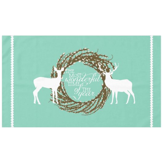 Aqua Deer Most Wreath Tablecloth Tischdecke (Vorderseite (Horizontal))