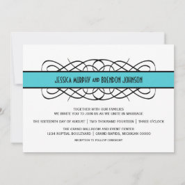 Aqua Deko Blüh Wedding Invite Einladung