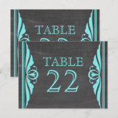 Aqua Deko Chalkboard Tischnummer Postkarte (Vorne/Hinten)