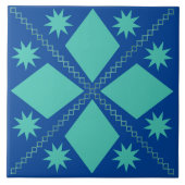 Aqua Diamond Fun | Blauer Hintergrund | Fliese (Vorderseite)