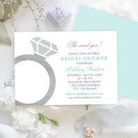 Aqua Diamond Ring Glitzer Hochzeitsfeier Brautpart