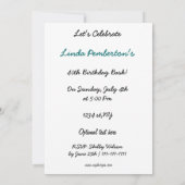 Aqua Disco Retro Party Einladung (Rückseite)