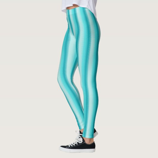 Aqua dogzahnstrierte Leggings (Links)