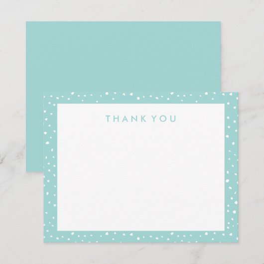 Aqua Dotted Vielen Dank Notizen Karten (Vorne/Hinten)