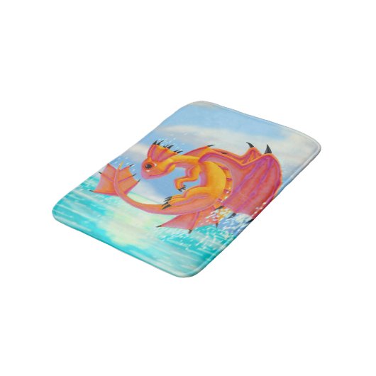 Aqua-Drache Badematte (Schrägansicht)