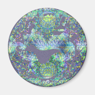 Aqua Dragon Medallion Magnet