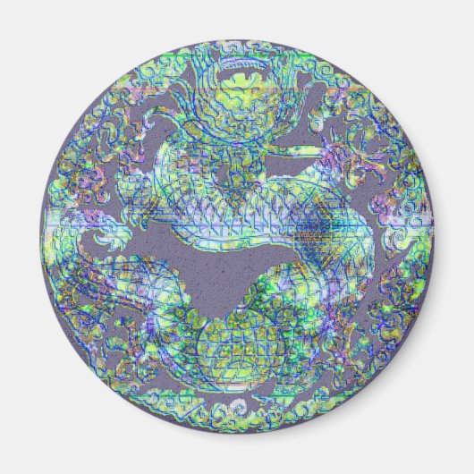Aqua Dragon Medallion Magnet (Vorne)