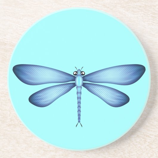 Aqua Dragonfly Sandstone Drink Untersetzer (Vorne)