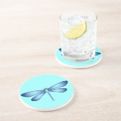 Aqua Dragonfly Sandstone Drink Untersetzer (Seite)