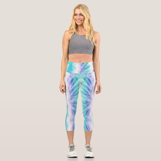 Aqua Dream Krawatte-Dye Leggings (Vorderseite)
