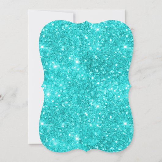 Aqua Dress on Gold Junggeselinnen-Abschied Einladung (Rückseite)