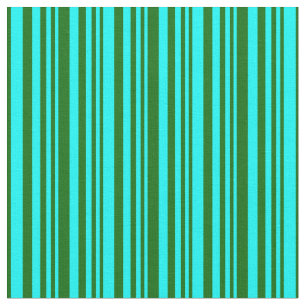 Aqua & Dunkelgrüne Linien/Streifen Muster Stoff