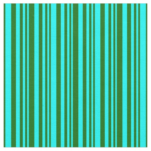 Aqua & Dunkelgrüne Linien/Streifen Muster Stoff (Nahaufnahme)