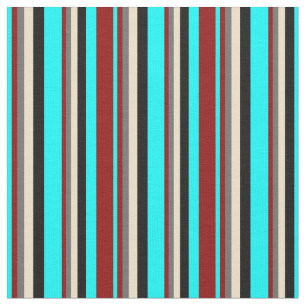 Aqua, Dunkelrot, Dim Gray, Tan und schwarz gefärbt Stoff