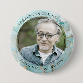 AQUA DUSKY BLAUE GOLD AGATE BEILEID MEMORIAL FOTO BUTTON (Vorderseite)