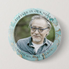 AQUA DUSKY BLAUE GOLD AGATE BEILEID MEMORIAL FOTO BUTTON