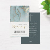 AQUA DUSKY BLUE GOLD BEILEID MEMORIY PRAYER CARD (Schreibtisch)