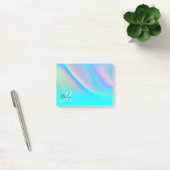 Aqua Edge Rainbow Ombre Monogram Post-it Klebezettel (Büro)