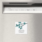 Aqua Einfache Kirschblüten Speichern Sie das Datum Magnet (In Situ (Geschirrspüler))