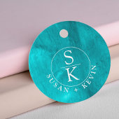 Aqua Elegance Hochzeit mit türkisfarbenem Wasser u Geschenkanhänger