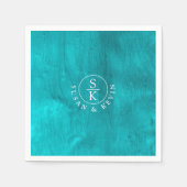 Aqua Elegance Hochzeit mit türkisfarbenem Wasser u Serviette (Vorderseite)
