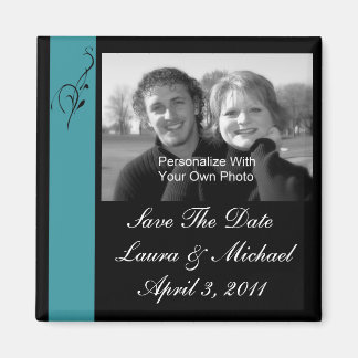 Aqua Elegance Wedding Magnets Magnet