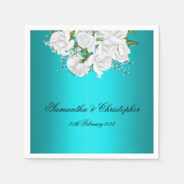 Aqua Elegance White Bridal Serviette