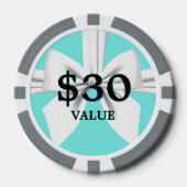 Aqua Elegant Extravagant Tiffany GeburtstagsToken Pokerchips (Vorderseite)
