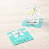 Aqua Elegant Extravagant Tiffany Party Deco Rechteckiger Pappuntersetzer (Vor Ort)