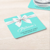 Aqua Elegant Extravagant Tiffany Party Deco Rechteckiger Pappuntersetzer (angewinkelt)